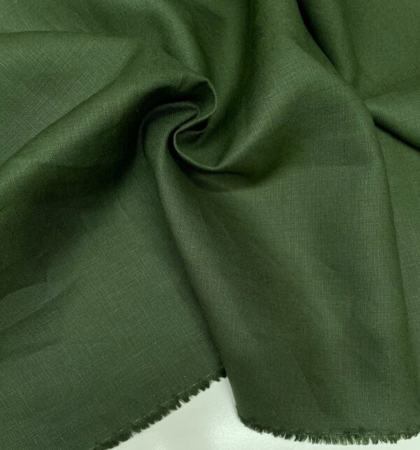Irish Linen fabric dk green color h. 150 Spence Bryson Jason D Cimaj Fabrics Milan