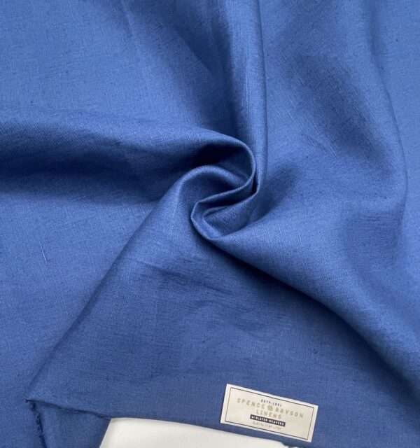 Vintage irish linen fabric mid blue color h. 0,75 Spence Bryson Jason D Cimaj Fabrics Milan