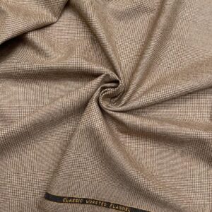 Beige color prince of wales wool flannel fabric Fox Brothers Jason D Cimaj Fabrics Milan