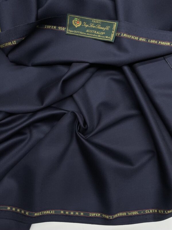 blue color wool super 150's fabric Loro Piana Jason D Cimaj Fabrics Milan