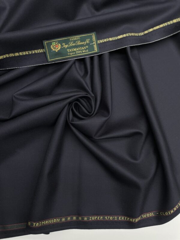 dark blue color wool super 170's fabric - Loro Piana - Jason D Cimaj Fabrics Milan