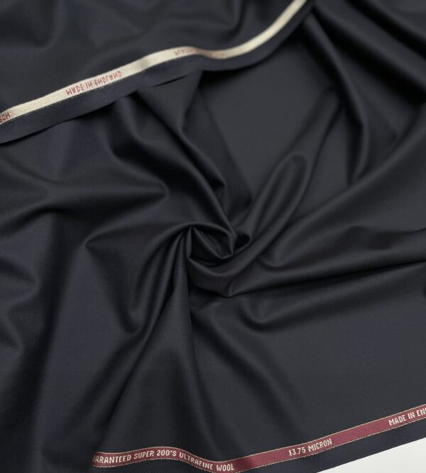 Dark blue color super 200's wool fabric Standeven Jason D Cimaj Fabrics Milan