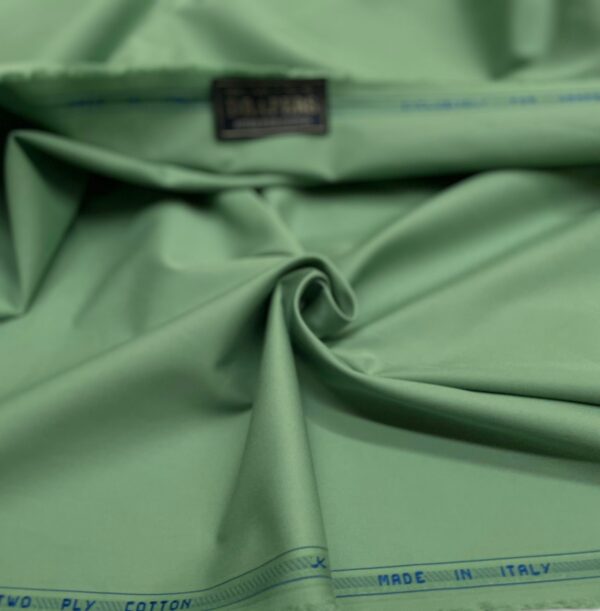 Green color cotton gabardine fabric  Gucci Jason D Cimaj Fabrics Milan