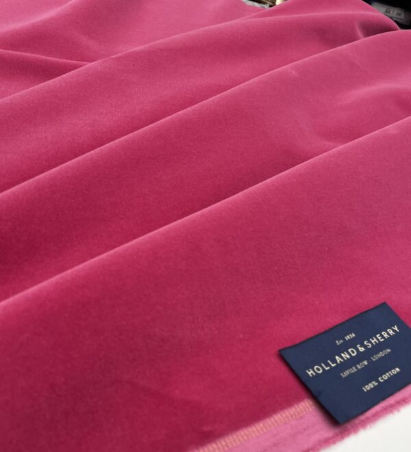 Pink color cotton velvet fabric Holland & Sherry Jason D Cimaj Fabrics Milan