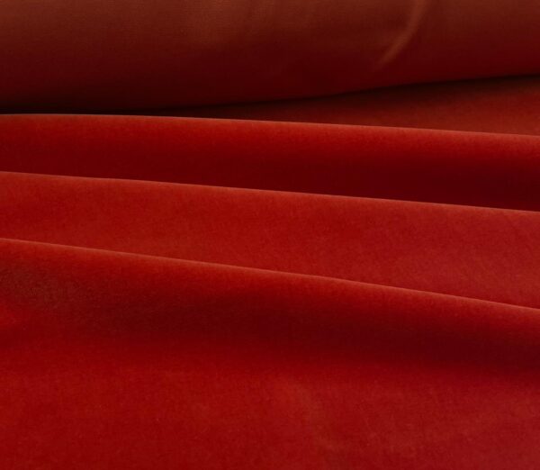 Coral color cotton velvet fabric Holland & Sherry Jason D Cimaj Fabrics Milan