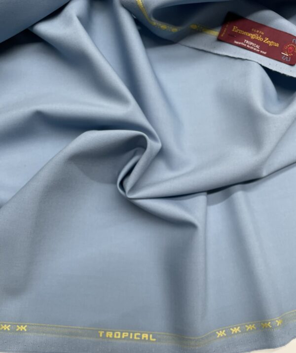 light blue color tropical wool fresco Ermenegildo Zegna Jason D Cimaj Fabrics Milan
