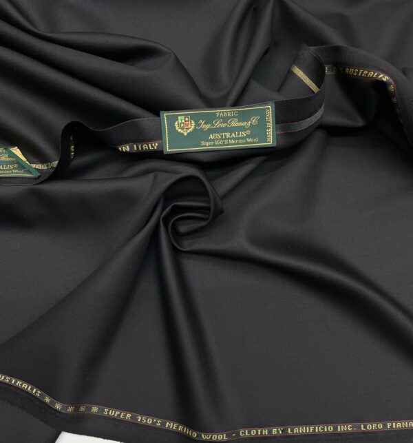 gr. 250 black color super 150's wool fabric Loro Piana Jason D Cimaj Fabrics Milan