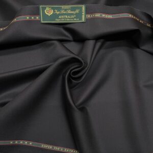Black color super 150's wool fabric Loro Piana Jason D Cimaj Fabrics Milan